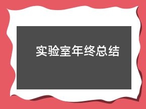 實驗室年終總結