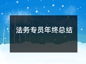 法務(wù)專員年終總結(jié)