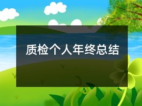 質(zhì)檢個人年終總結(jié)