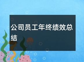 公司員工年終績效總結(jié)