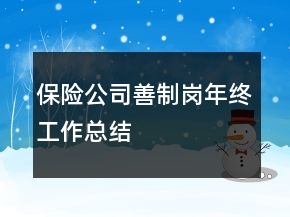 保險公司善制崗年終工作總結