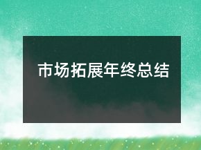 市場拓展年終總結