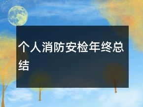 個人消防安檢年終總結
