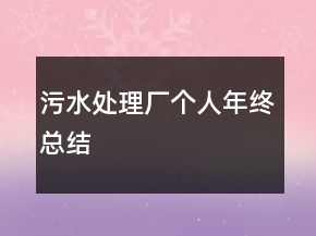 污水處理廠個(gè)人年終總結(jié)