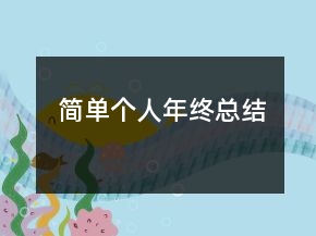 簡(jiǎn)單個(gè)人年終總結(jié)