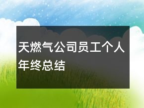 天燃?xì)夤締T工個(gè)人年終總結(jié)