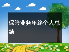 保險(xiǎn)業(yè)務(wù)年終個(gè)人總結(jié)