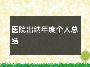 醫(yī)院出納年度個(gè)人總結(jié)
