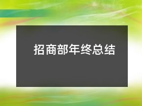 招商部年終總結