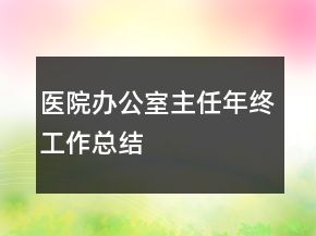 醫(yī)院辦公室主任年終工作總結(jié)