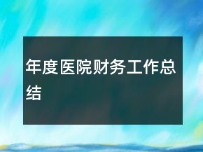 年度醫(yī)院財(cái)務(wù)工作總結(jié)