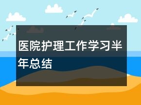 醫(yī)院護理工作學習半年總結