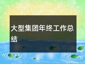 大型集團(tuán)年終工作總結(jié)