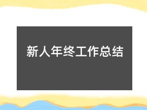 新人年終工作總結