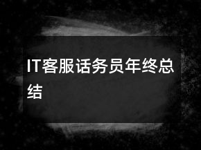 IT客服話務員年終總結