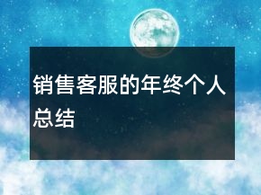 銷售客服的年終個(gè)人總結(jié)