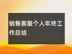 銷售客服個人年終工作總結(jié)