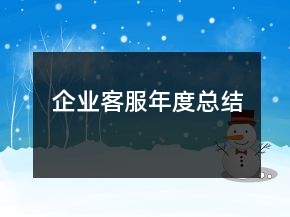 企業(yè)客服年度總結