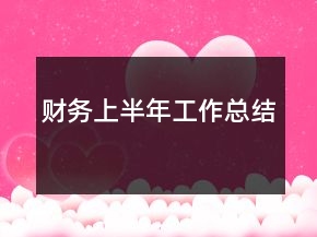 財(cái)務(wù)上半年工作總結(jié)