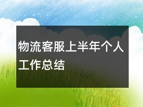 物流客服上半年個人工作總結(jié)