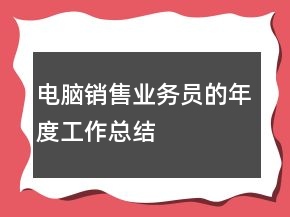 電腦銷售業(yè)務(wù)員的年度工作總結(jié)