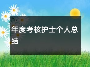 年度考核護(hù)士個人總結(jié)
