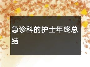 急診科的護(hù)士年終總結(jié)