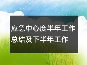 應(yīng)急中心度半年工作總結(jié)及下半年工作計(jì)劃