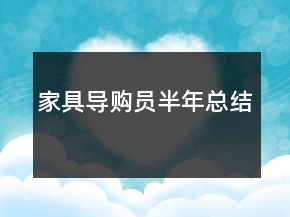 家具導購員半年總結