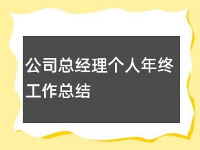 公司總經(jīng)理個(gè)人年終工作總結(jié)