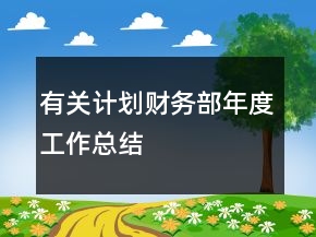 有關(guān)計(jì)劃財(cái)務(wù)部年度工作總結(jié)