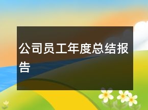 公司員工年度總結(jié)報(bào)告