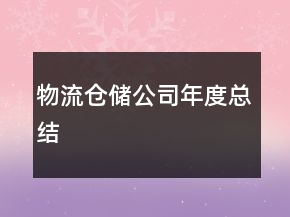 物流倉(cāng)儲(chǔ)公司年度總結(jié)