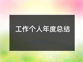 工作個(gè)人年度總結(jié)