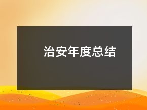 治安年度總結(jié)