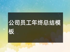 公司員工年終總結模板