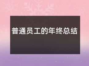 普通員工的年終總結(jié)