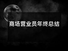 商場(chǎng)營業(yè)員年終總結(jié)