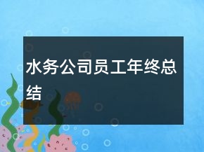 水務(wù)公司員工年終總結(jié)