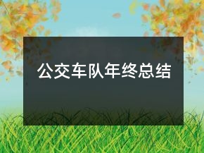 公交車隊(duì)年終總結(jié)