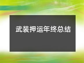 武裝押運年終總結(jié)
