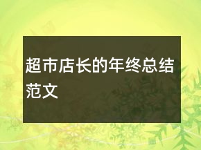 超市店長的年終總結(jié)范文