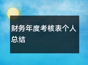 財(cái)務(wù)年度考核表個人總結(jié)