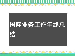 國(guó)際業(yè)務(wù)工作年終總結(jié)