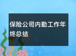 保險(xiǎn)公司內(nèi)勤工作年終總結(jié)