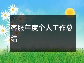 客服年度個(gè)人工作總結(jié)