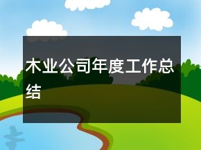 木業(yè)公司年度工作總結(jié)