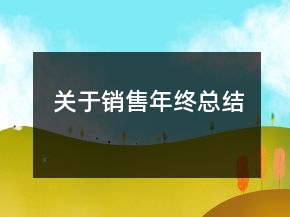 關于銷售年終總結