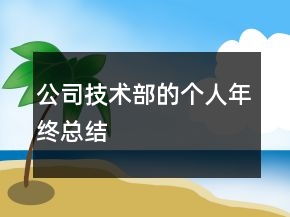 公司技術(shù)部的個人年終總結(jié)