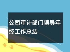 公司審計部門領(lǐng)導(dǎo)年終工作總結(jié)